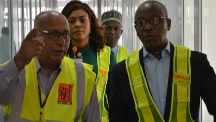 (L-r): Rizwan Kadri, managing director of SAHCOL, showing Alex Okoh, director general of the Bureau of Public Enterprises (BPE), round SAHCOL facilities.